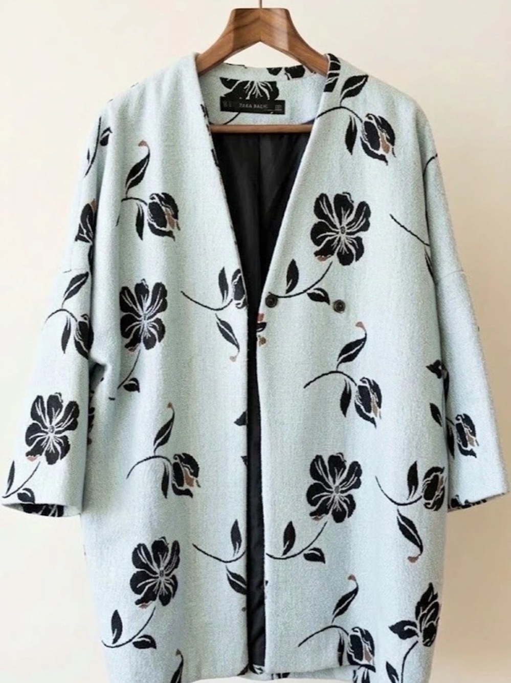 Zara Floral Jacket in Blue & Black Size Medium New